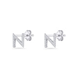 Initial N Stud Earrings