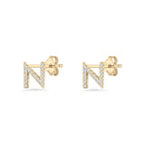 Initial N Stud Earrings