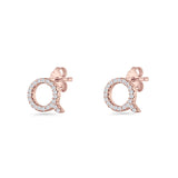 Initial Q Stud Earrings