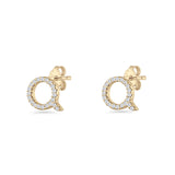 Initial Q Stud Earrings