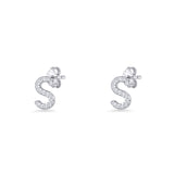 Initial S Stud Earrings