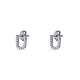 Initial U Stud Earrings