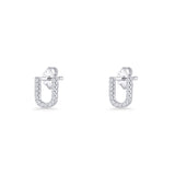 Initial U Stud Earrings