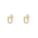Initial U Stud Earrings