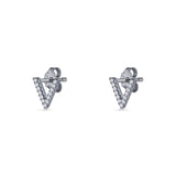 Initial V Stud Earrings