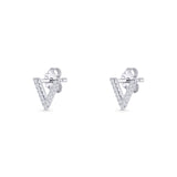 Initial V Stud Earrings