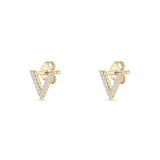 Initial V Stud Earrings