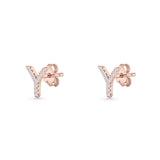 Initial Y Stud Earrings