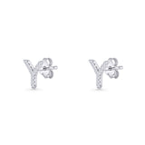Initial Y Stud Earrings