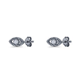 Round CZ Evil Eye Earrings