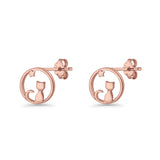 Cat Moon Stud Earring