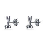Scissors CZ Stud Earrings