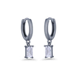 Emerald Cut Hoop Earring