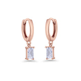 Emerald Cut Hoop Earring