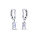Emerald Cut Hoop Earring