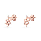 Vintage Style 10.5mm Snake Earrings Cubic Zirconia 925 Sterling Silver