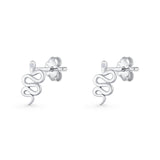 Vintage Style 10.5mm Snake Earrings Cubic Zirconia 925 Sterling Silver