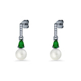 Drop Dangle CZ Stud Earrings