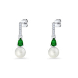 Drop Dangle CZ Stud Earrings