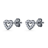 Open Heart CZ Stud Earring
