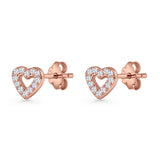 Open Heart CZ Stud Earring