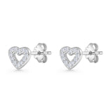 Open Heart CZ Stud Earring