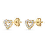 Open Heart CZ Stud Earring