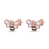Bee Stud Earring 11.8mm Pear Cubic Zirconia 925 Sterling Silver