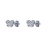 Butterfly Stud Earring 5mm Cluster Cubic Zirconia 925 Sterling Silver