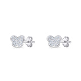 Butterfly Stud Earring 5mm Cluster Cubic Zirconia 925 Sterling Silver