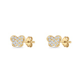 Butterfly Stud Earring 5mm Cluster Cubic Zirconia 925 Sterling Silver