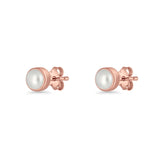 Freshwater Pearl 4.5mm Solitaire Small Stud Earrings 925 Sterling Silver
