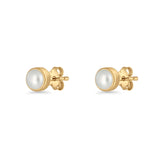 Freshwater Pearl 4.5mm Solitaire Small Stud Earrings 925 Sterling Silver