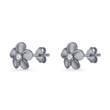 Flower Stud Earrings Cubic Zirconia 7.9mm 925 Sterling Silver