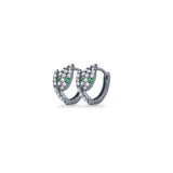 Minimalist 5.6mm Snake Huggie Hoop Earring Cubic Zirconia 925 Sterling Silver