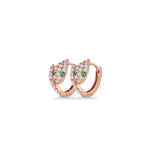 Minimalist 5.6mm Snake Huggie Hoop Earring Cubic Zirconia 925 Sterling Silver