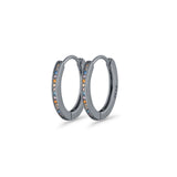 Round 20mm Multicolor Cubic Zirconia Huggie Hoop Earrings 925 Sterling Silver