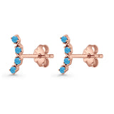 Round 11.6mm Lab Created Opal Climber Stud Earring 925 Sterling Silver
