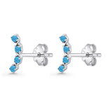 Round 11.6mm Lab Created Opal Climber Stud Earring 925 Sterling Silver