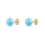 Round 7mm Lab Created Opal Solitaire Stud Earring 925 Sterling Silver