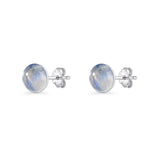 Round 7mm Lab Created Opal Solitaire Stud Earring 925 Sterling Silver