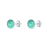 Round 7mm Lab Created Opal Solitaire Stud Earring 925 Sterling Silver