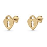 Heart Lock Stud Earrings