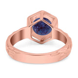 Art Deco Round Natural Stone Solitaire Ring