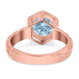 Art Deco Round Natural Stone Solitaire Ring