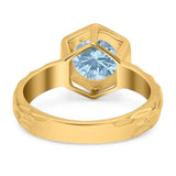 Art Deco Round Natural Stone Solitaire Ring