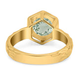 Art Deco Round Natural Stone Solitaire Ring