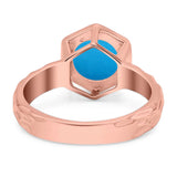 Art Deco Round Natural Stone Solitaire Ring