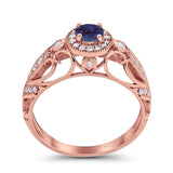 Art Deco Round Natural Stone Filigree Ring