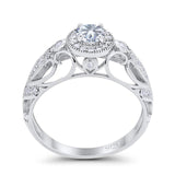 Art Deco Round Natural Stone Filigree Ring